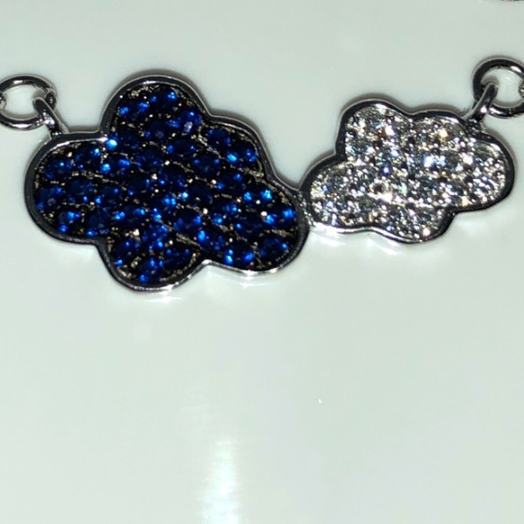 🆕PP 925 Made in Italy AAA Cz Clouds Clavicle 16" - Picture 2 of 6